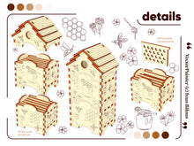 Load image into Gallery viewer, Laser Cut Honey Bee Hive - Captivating Miniature Hive with Removable Honeycombs and Artistic Bee-themed Decorations
