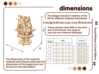 Garden Elf House: ready-made laser cut model for your creative projects