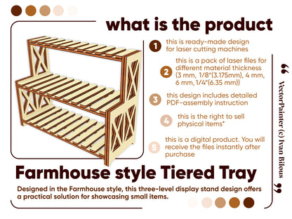 Farmhouse style Tiered Tray