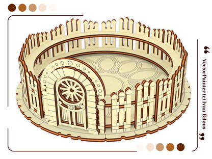 Box & Fence for Flower Pot #1