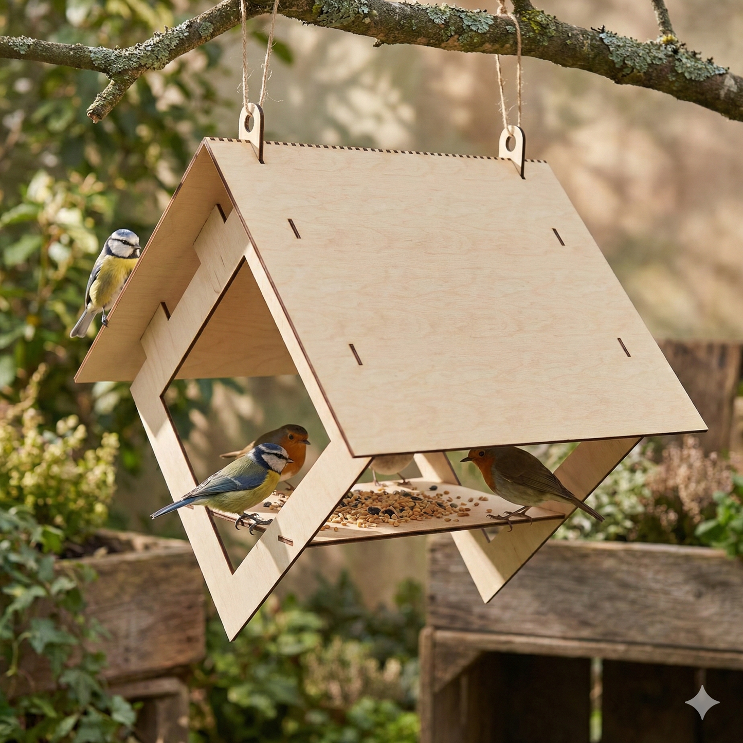 Comedero para pájaros - Archivo de corte láser SVG y DXF