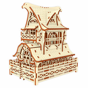 Downloadable SVG file for a charming Garden Gnome House wooden model, suitable for laser cutting