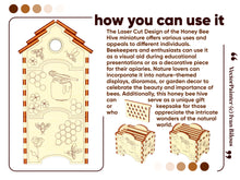 Load image into Gallery viewer, Miniature Honey Bee Hive Laser Cut Design - Elegant Hive Structure with Removable Honeycombs and Intricate Honeybee Artwork
