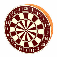 Load image into Gallery viewer, Laser cut dartboard design with numbered sections and bullseye target
