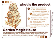 Load image into Gallery viewer, Detailed laser cut plan for Garden Magic House - digital download.
