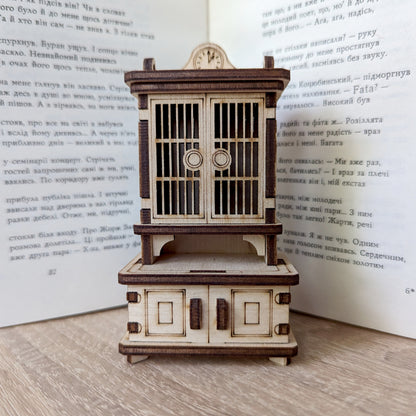 Cupboard Doll furniture with holes for fastening