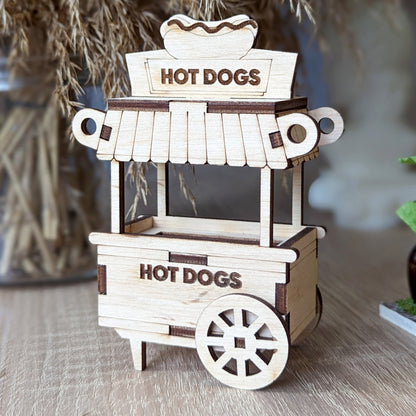 Hot Dog Cart Ornament & Miniature