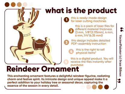 Reindeer Christmas Ornament