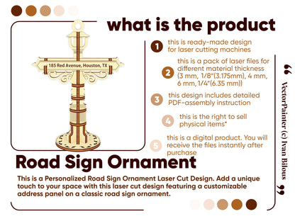 Custom Road Sign Ornament