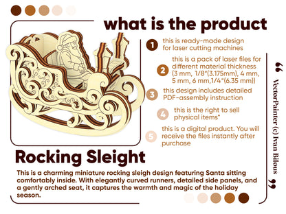 Rocking Sleigh with Santa Claus