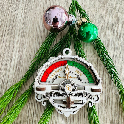 Laser Cut File of Christmas Santa Meter Ornament - Small and Quirky Festive Decor