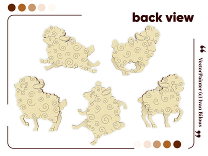 Easter Sheep Ornament - Set of 5