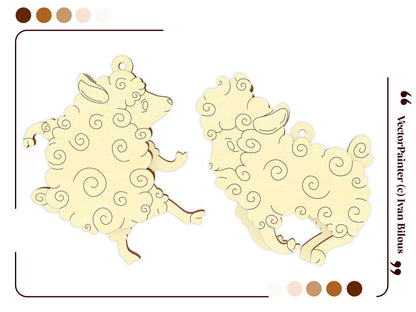 Easter Sheep Ornament - Set of 5