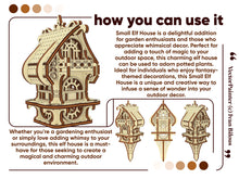 Load image into Gallery viewer, Elf house design for laser cutting with intricate details.
