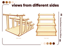 Load image into Gallery viewer, Detailed laser cut plan: Tiered display stand in SVG format
