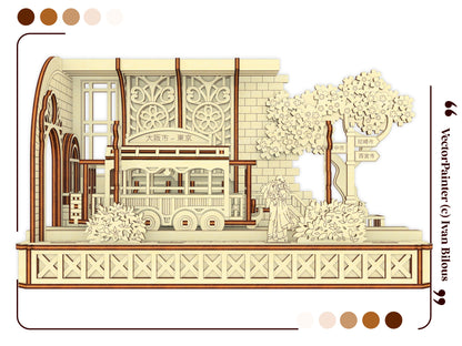 Japanese Tram Station Diorama