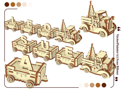 Christmas Truck Train Letters
