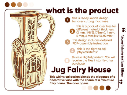 Jug Fairy House & Shadow Box