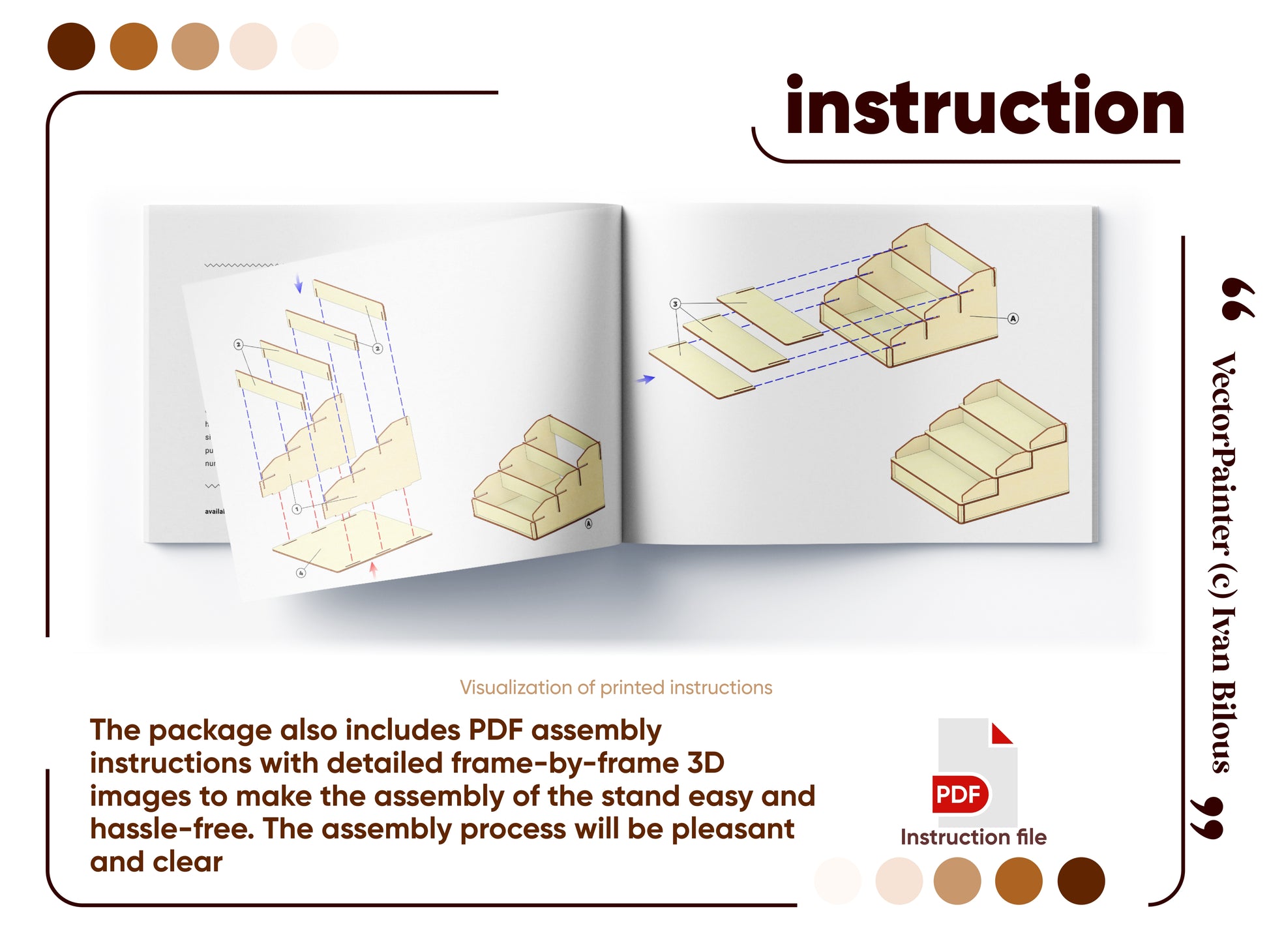 Downloadable plan for a laser cut Display Stand - Add style and organization to your exhibitions