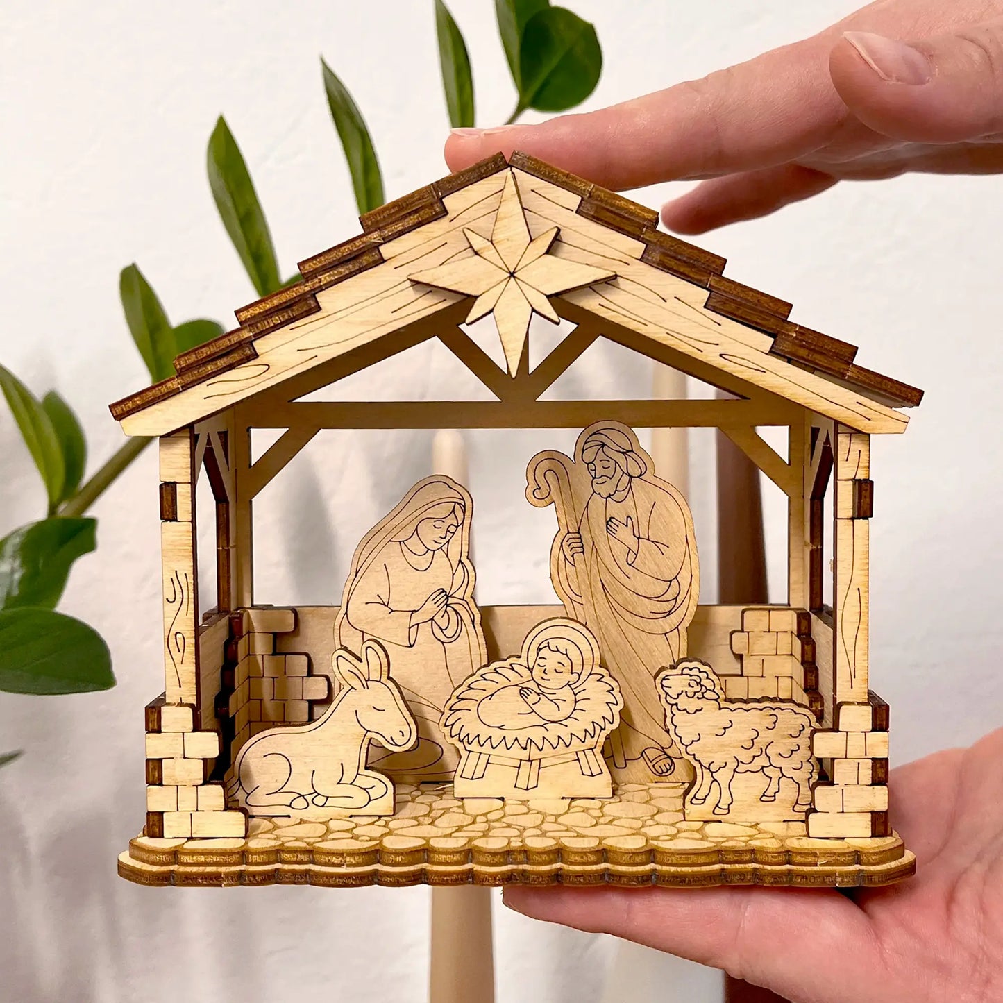 Pesebre con y sin Sagrada Familia - Archivo de corte láser SVG y DXF