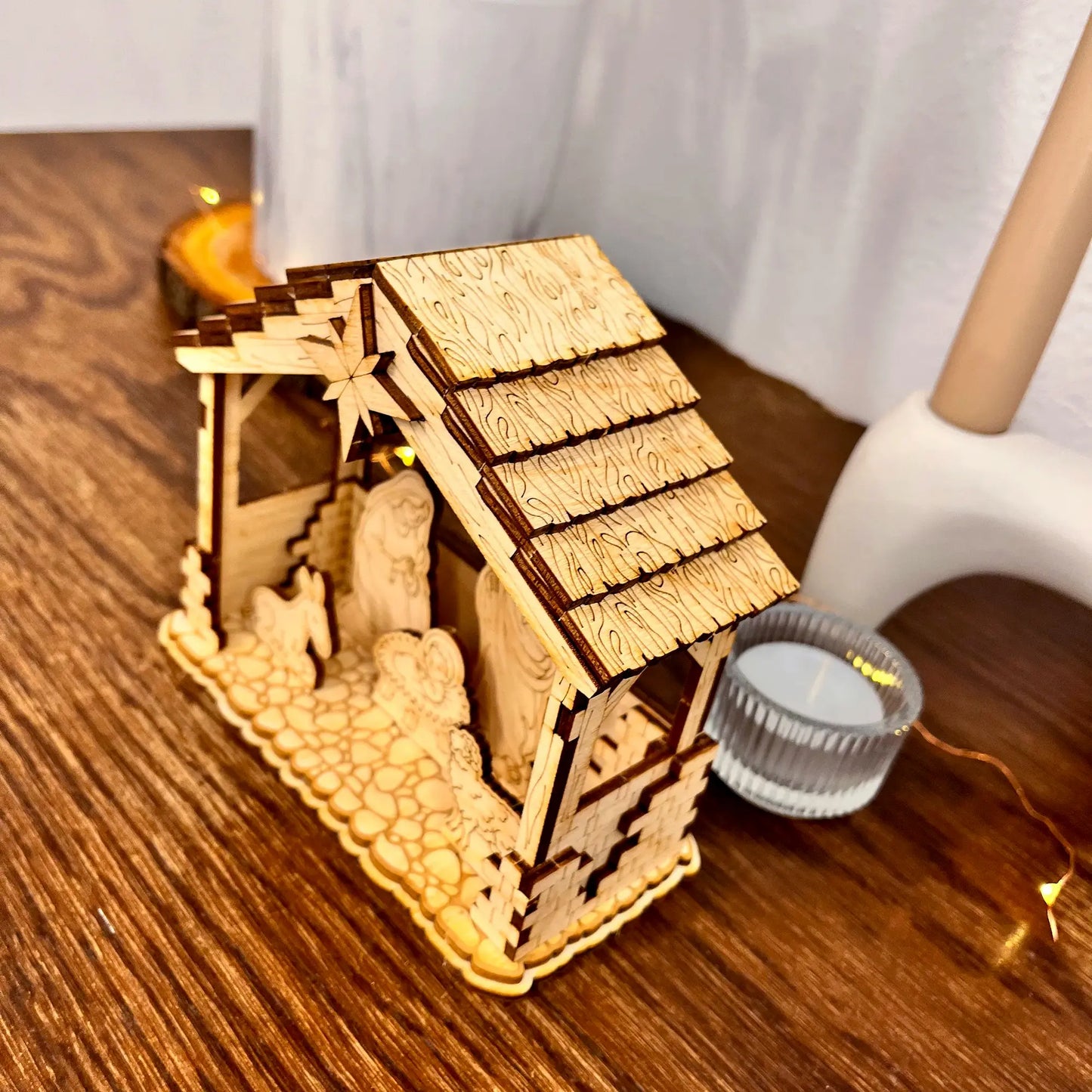 Pesebre con y sin Sagrada Familia - Archivo de corte láser SVG y DXF