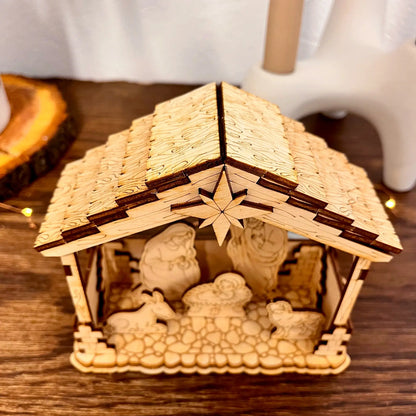 Pesebre con y sin Sagrada Familia - Archivo de corte láser SVG y DXF