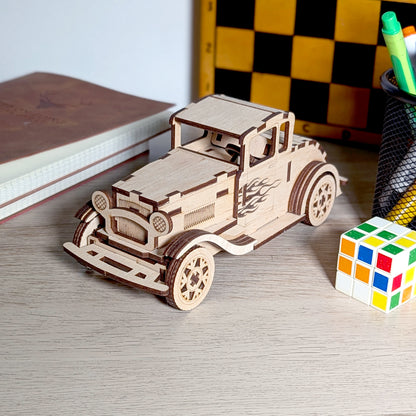 Old Car Miniature with Moving wheels