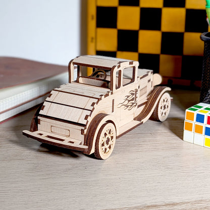 Old Car Miniature with Moving wheels