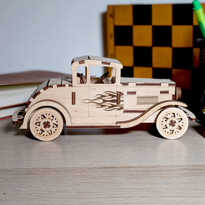 Old Car Miniature with Moving wheels