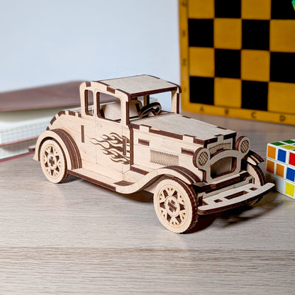 Old Car Miniature with Moving wheels