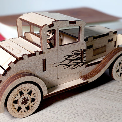 Old Car Miniature with Moving wheels