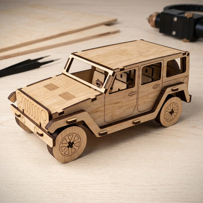 Modelo en miniatura de coche todoterreno - Archivo de corte láser SVG y DXF
