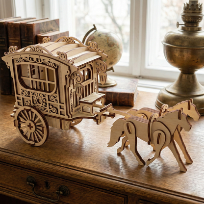 Carriage with horses - Laser Cut File SVG & DXF