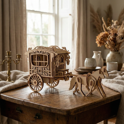 Carriage with horses - Laser Cut File SVG & DXF