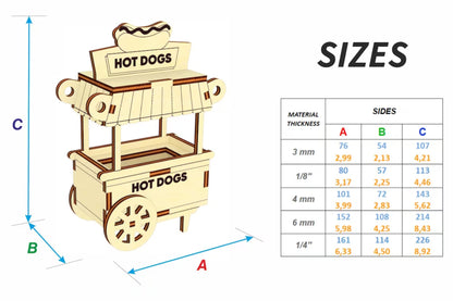 Hot Dog Cart Ornament & Miniature
