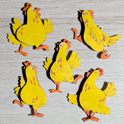 Easter Chicken Ornament - Set of 5 Hens
