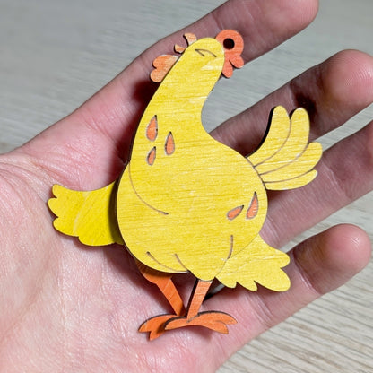 Easter Chicken Ornament - Set of 5 Hens