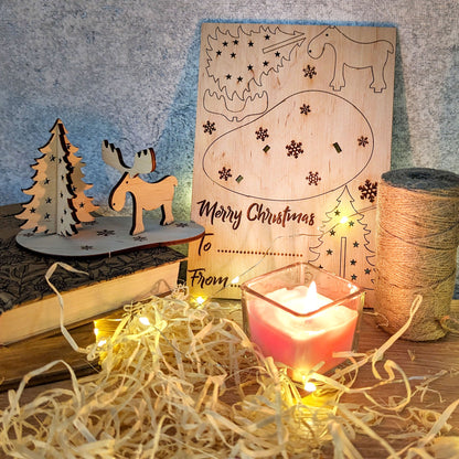 Christmas gift card with deer