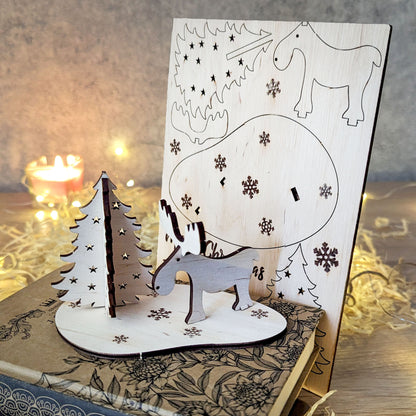 Christmas gift card with deer