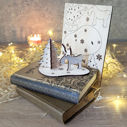 Christmas gift card with deer