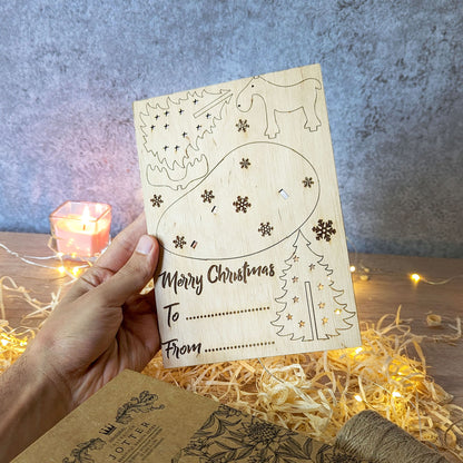 Christmas gift card with deer