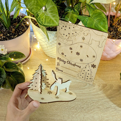 Christmas gift card with deer