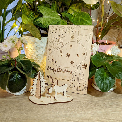 Christmas gift card with deer