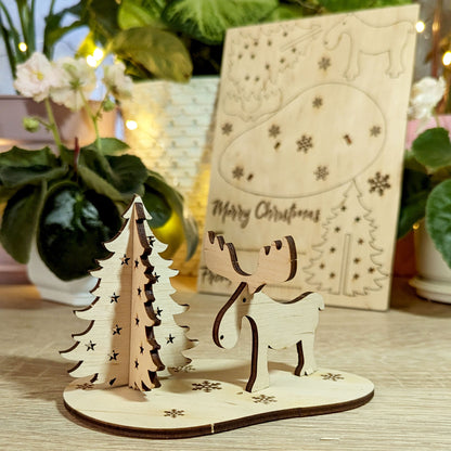 Christmas gift card with deer