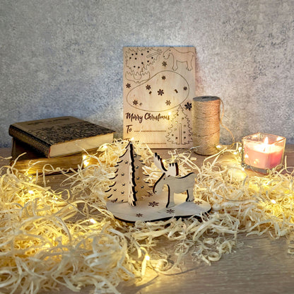 Christmas gift card with deer