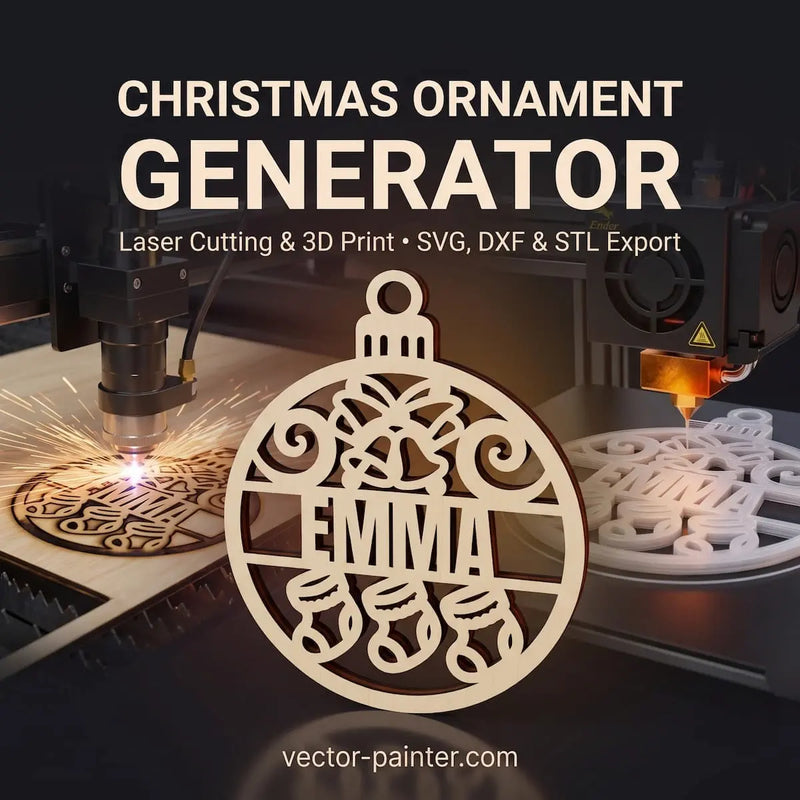Christmas Name Ornament Generator with personalized ornament designs and 3D preview