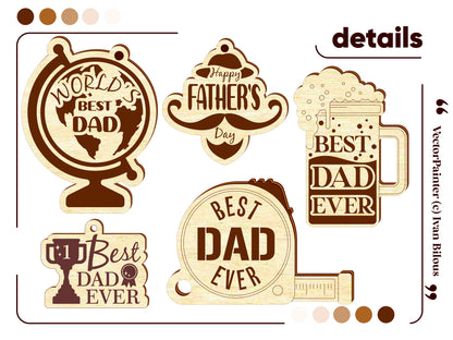 Father Day keychain laser cut designs