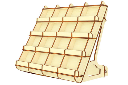 Stylish laser cut model: counter stand with adjustable compartments