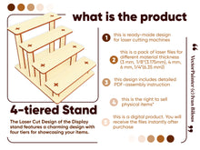 Load image into Gallery viewer, Downloadable laser cut file for tiered display stand
