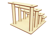 Load image into Gallery viewer, Miniature laser cut model: tiered display stand with stylish design
